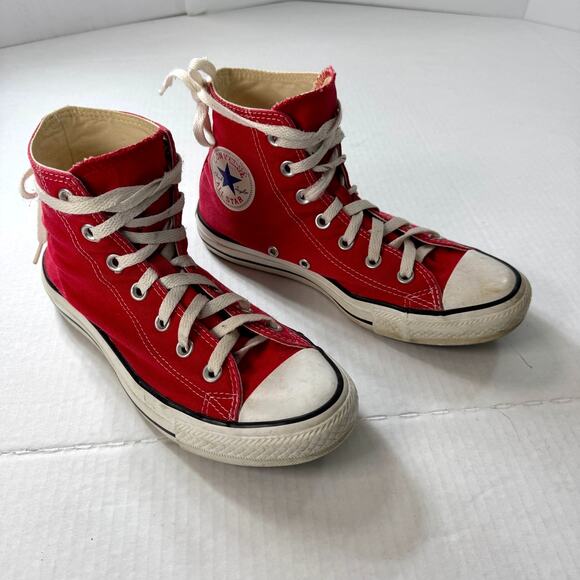 Converse Sneakers Hi Top Unisex W7.5 M5.5 Red Chuck Taylor All Star Retro M9621 - Picture 3 of 13